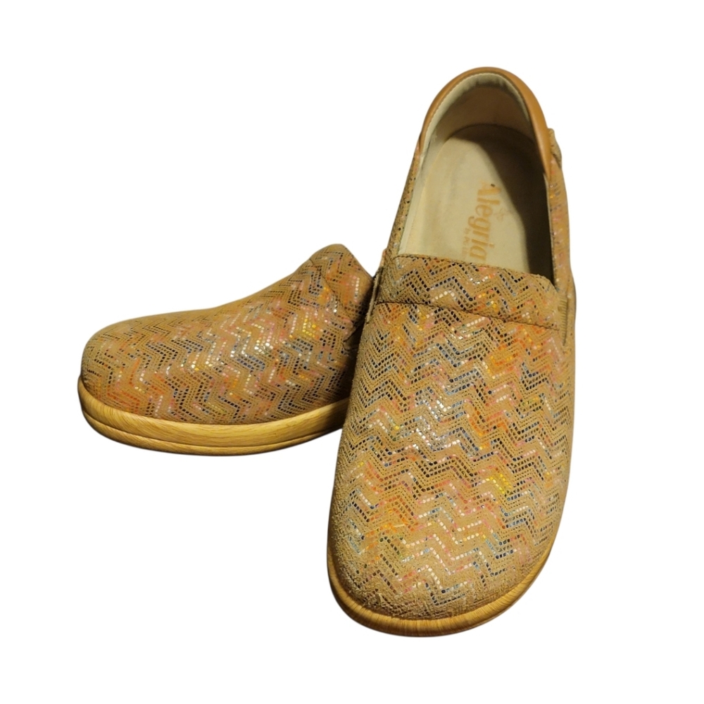 ALEGRIA Alegria Keli Ric Rack Tan Clogs Slip Resistant Size 41 US 9.5-10 - Picture 8 of 9